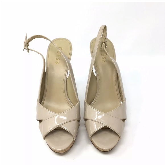 Guess nude patent leather slingback heels 8.5 - Picture 2 of 7